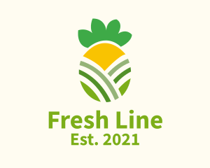 Fresh Pineapple Fruit logo design