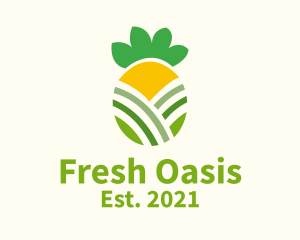 Fresh Pineapple Fruit logo design