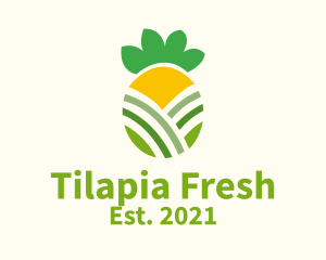 Fresh Pineapple Fruit logo design