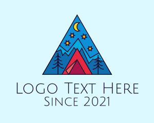 Tree - Night Forest Camping logo design