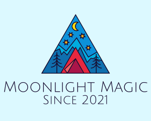 Nighttime - Night Forest Camping logo design