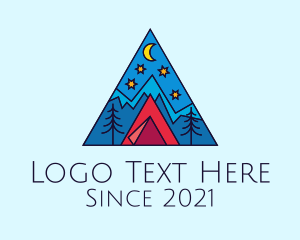 Triangular - Night Forest Camping logo design