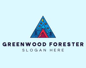 Night Forest Camping logo design