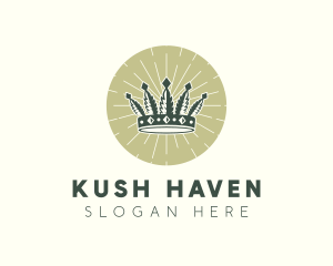 Kush - Hipster Marijuana Crown logo design