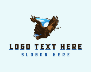 Map - Spain Aviary Eagle logo design