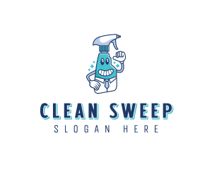 Custodian - Spray Bottle Disinfection logo design