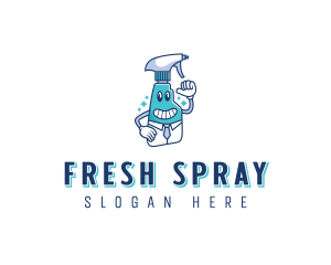 Spray Bottle Disinfection logo design
