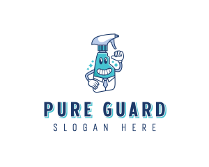 Disinfection - Spray Bottle Disinfection logo design