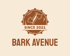 Bark - Wooden Axe Badge logo design