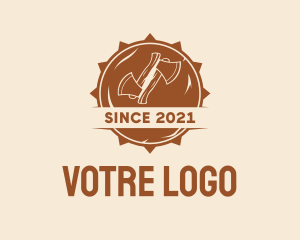 Badge - Wooden Axe Badge logo design