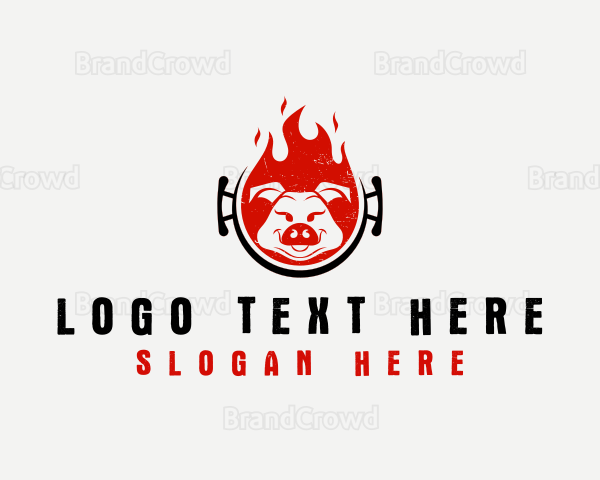 Flame Roast Pig Logo