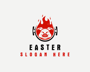 Flame Roast Pig Logo