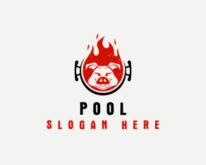 Flame Roast Pig Logo