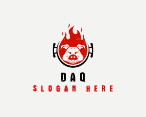 Flame Roast Pig Logo