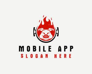 Flame Roast Pig Logo