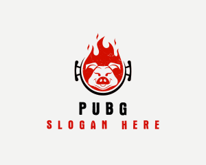 Food - Flame Roast Pig logo design