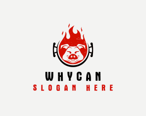 Spicy - Flame Roast Pig logo design