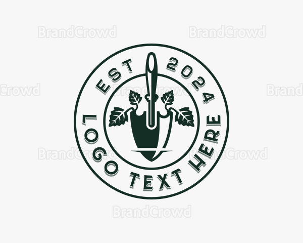 Gardener Shovel Landscaping Logo