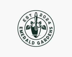 Gardener Shovel Landscaping logo design