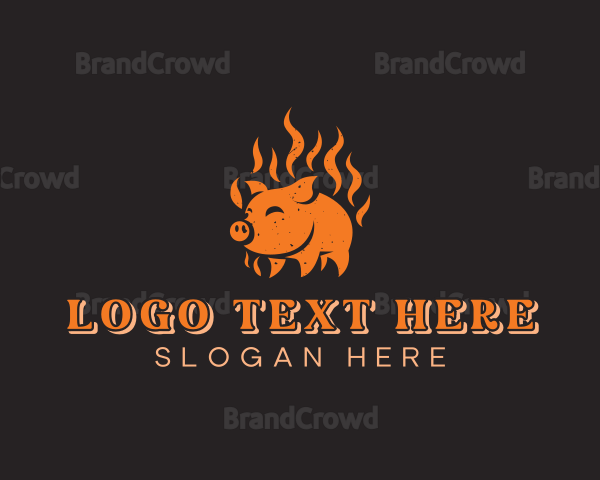 Pork Meat Barbecue Logo