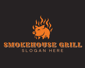 Barbecue - Pork Meat Barbecue logo design