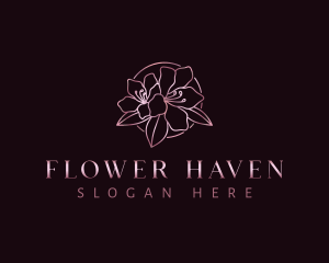 Rhododendron Flower Plant logo design