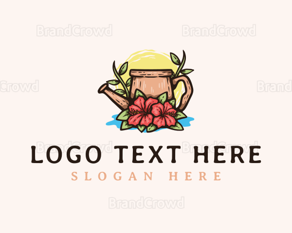 Floral Watering Can Logo