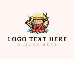 Leaf - Floral Watering Can logo design