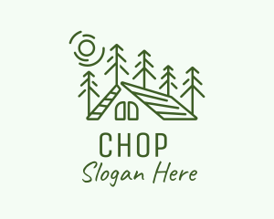 Cabin - Green Nature Campsite logo design