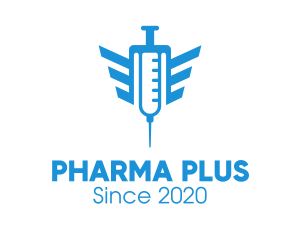 Drugs - Blue Wings Vaccine Syringe logo design