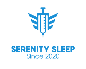 Anesthesia - Blue Wings Vaccine Syringe logo design