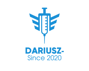 Drugs - Blue Wings Vaccine Syringe logo design