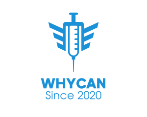 Med - Blue Wings Vaccine Syringe logo design