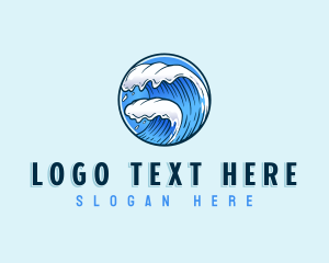 Seaside - Ocean Water Wave logo design
