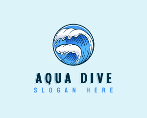 Diving - Ocean Water Wave logo design