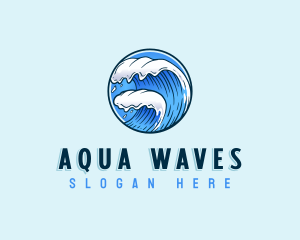 Ocean Water Wave logo design