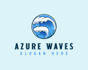 Ocean Water Wave logo design