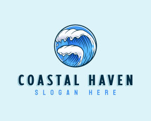 Ocean Water Wave logo design