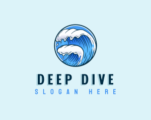 Ocean Water Wave logo design