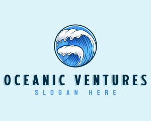 Ocean Water Wave logo design