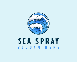 Ocean Water Wave logo design