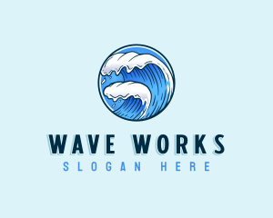 Ocean Water Wave logo design