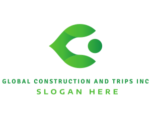 Vegan - Green Natural Letter C logo design