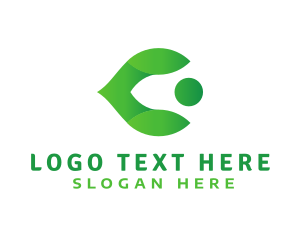 Seedling - Green Natural Letter C logo design