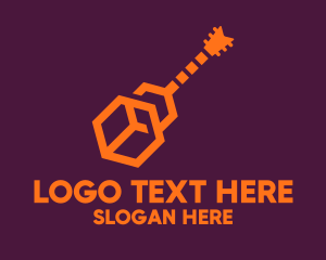 Music - Modern Digital Guitar logo design
