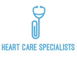 Cardiologist - Paper Clip Stethoscope logo design