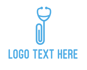 Doctor - Paper Clip Stethoscope logo design