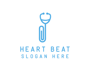 Stethoscope - Paper Clip Stethoscope logo design