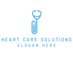 Cardiologist - Paper Clip Stethoscope logo design