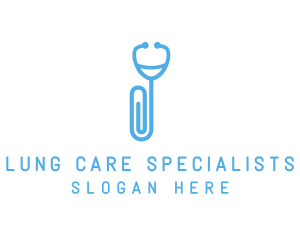 Paper Clip Stethoscope logo design